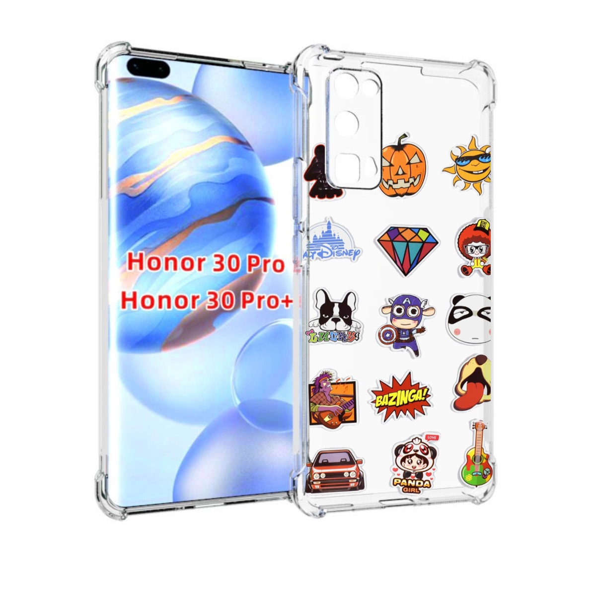 

Чехол бампер MyPads Стикеры-2 для Honor 30 Pro, Прозрачный, Tocco