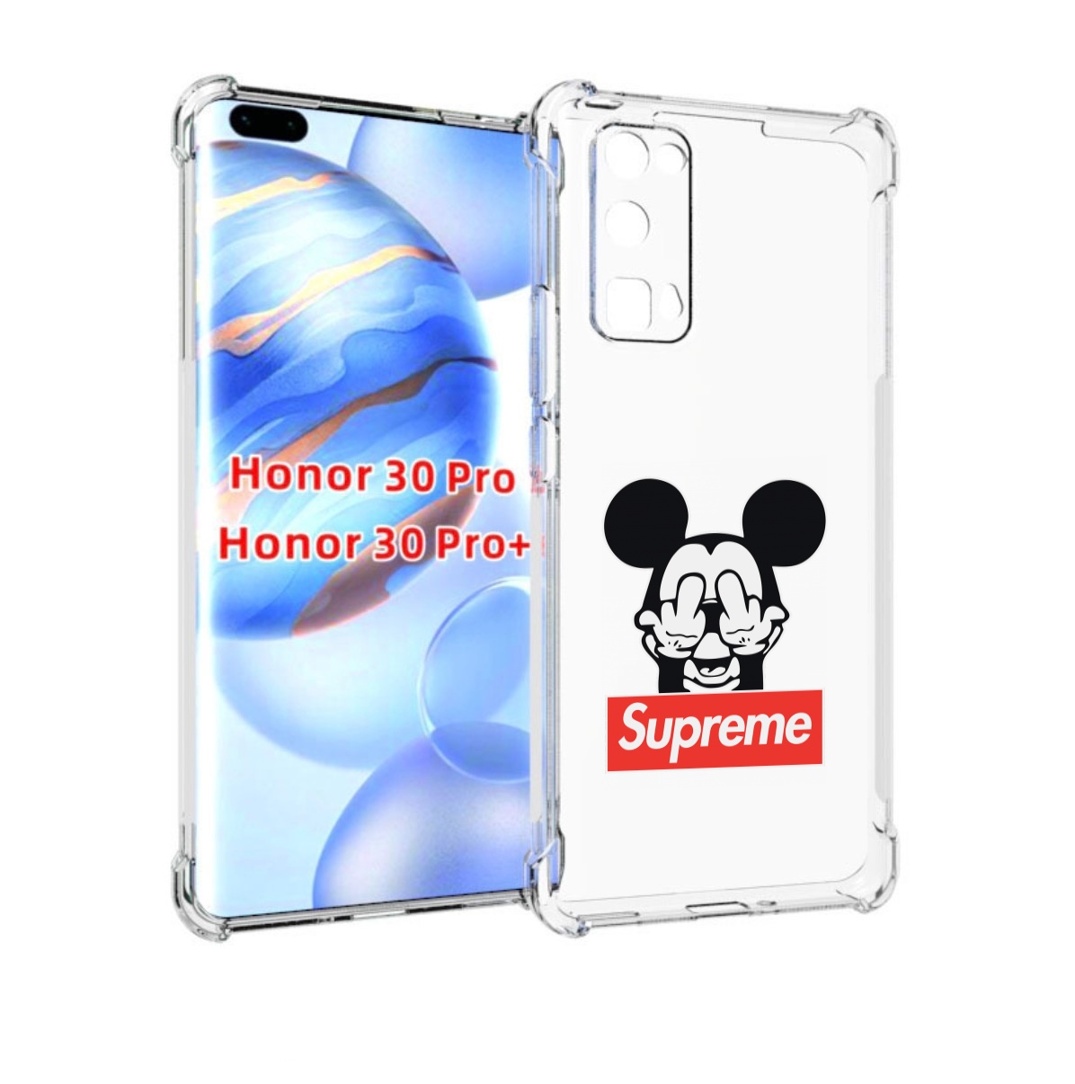 

Чехол бампер MyPads Супримовский-Микки-маус для Honor 30, Прозрачный, Tocco