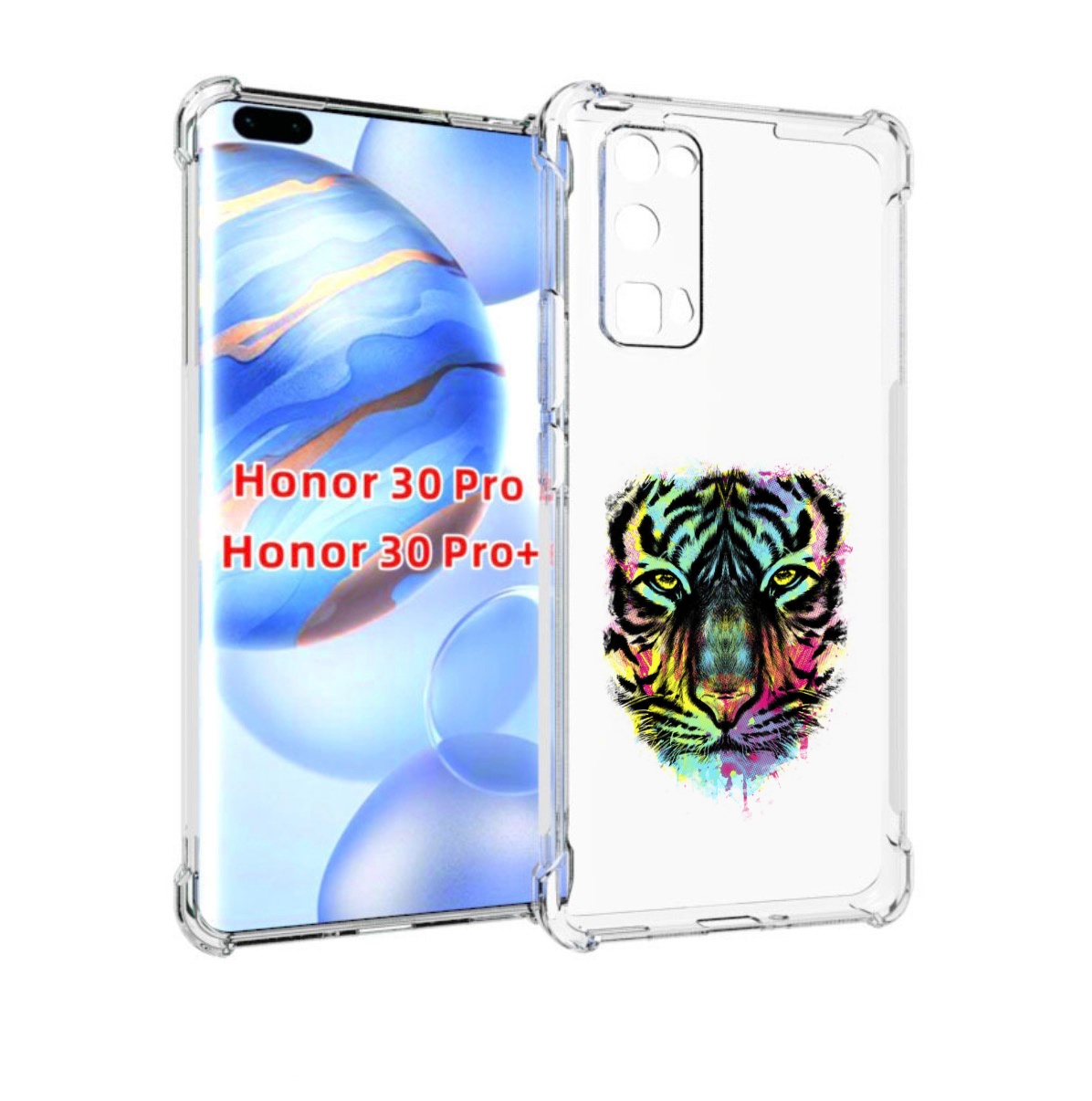 

Чехол бампер MyPads Тигр 1 для Honor 30 Pro, Прозрачный, Tocco