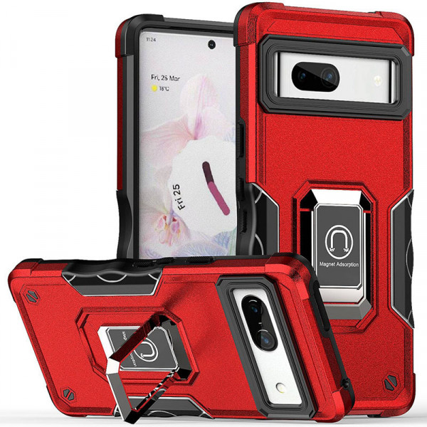 

Чехол RosCase Magnet Ring с кольцом для Google Pixel 7a, Красный