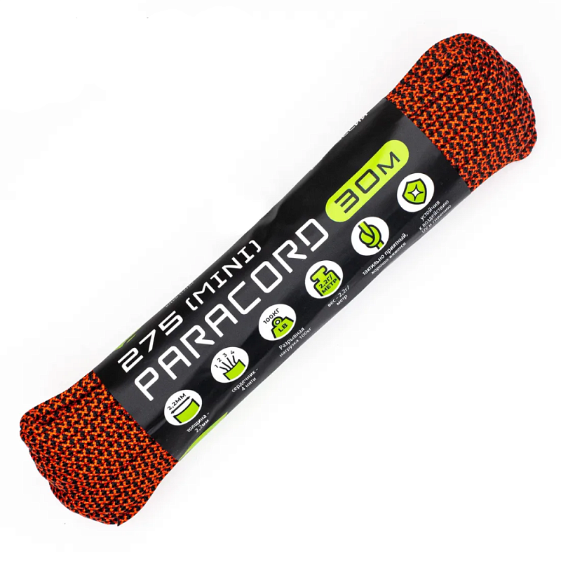 

Паракорд 275 CORD 30м (neon orange snake), Оранжевый, Паракорд 275 CORD 30м (neon orange snake)