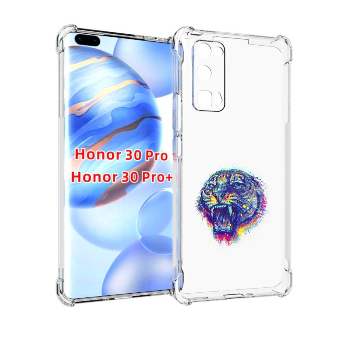 

Чехол бампер MyPads Тигр 2 для Honor 30 Pro, Прозрачный, Tocco