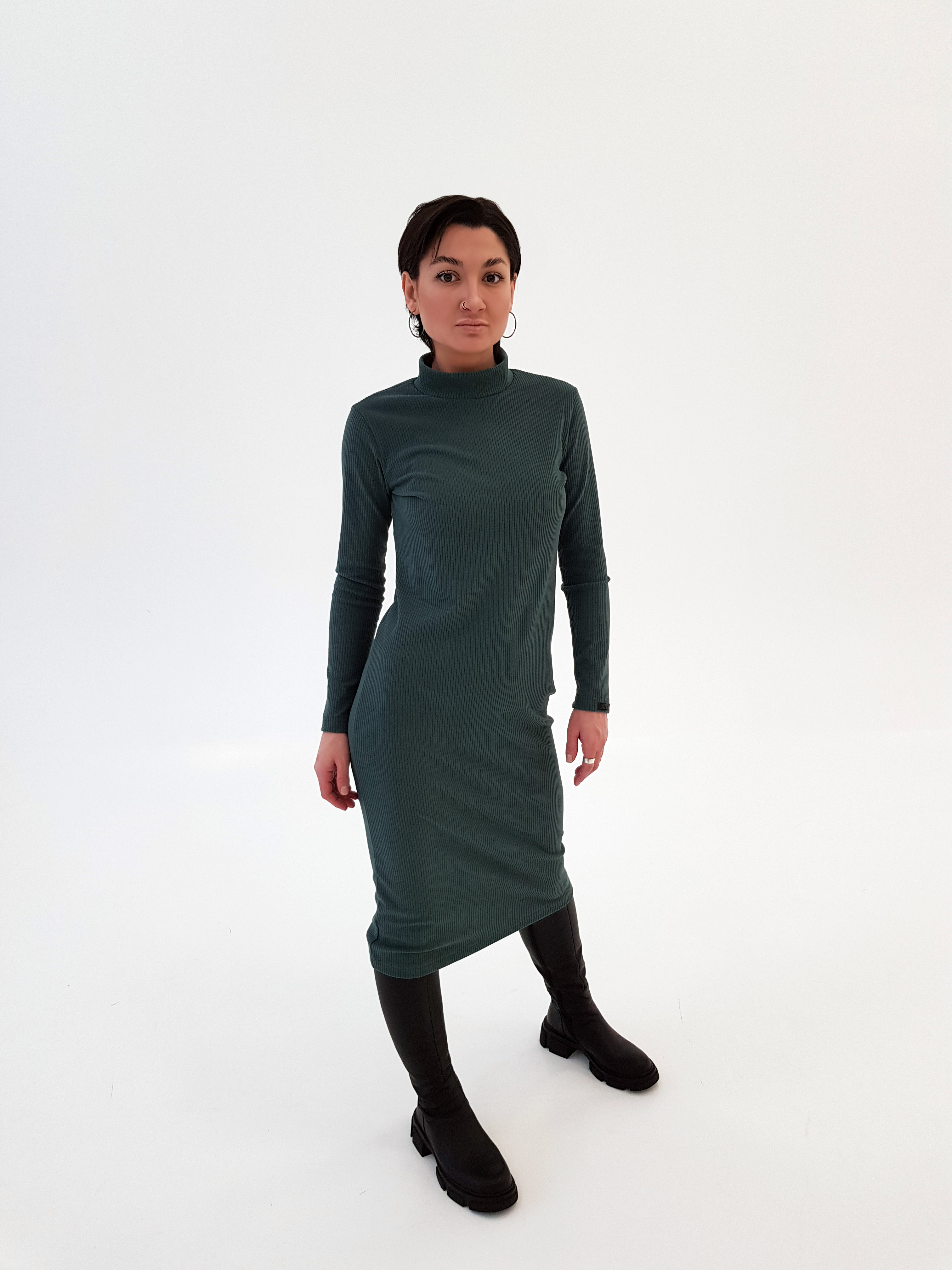 Платье женское DEN.VER ДВ-ТП-031 зеленое 44 RU