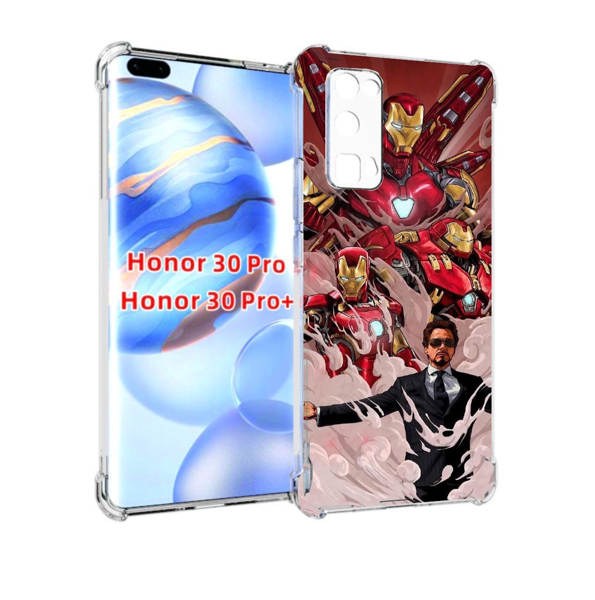 

Чехол бампер MyPads Тони-Старк-и-костюмы для Honor 30 Pro, Прозрачный, Tocco