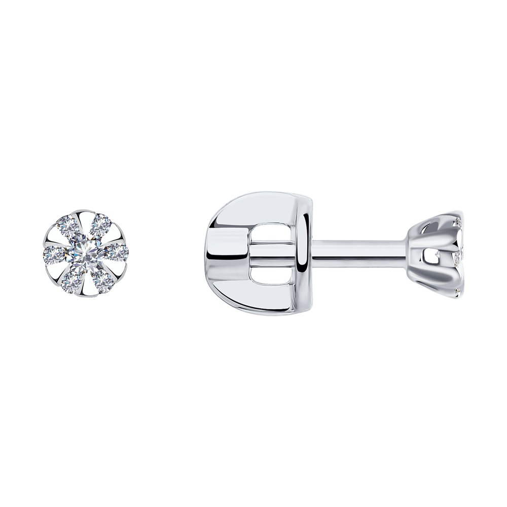 

Серьги пусеты из белого золота SOKOLOV Diamonds 1020994, бриллиант, 1020994