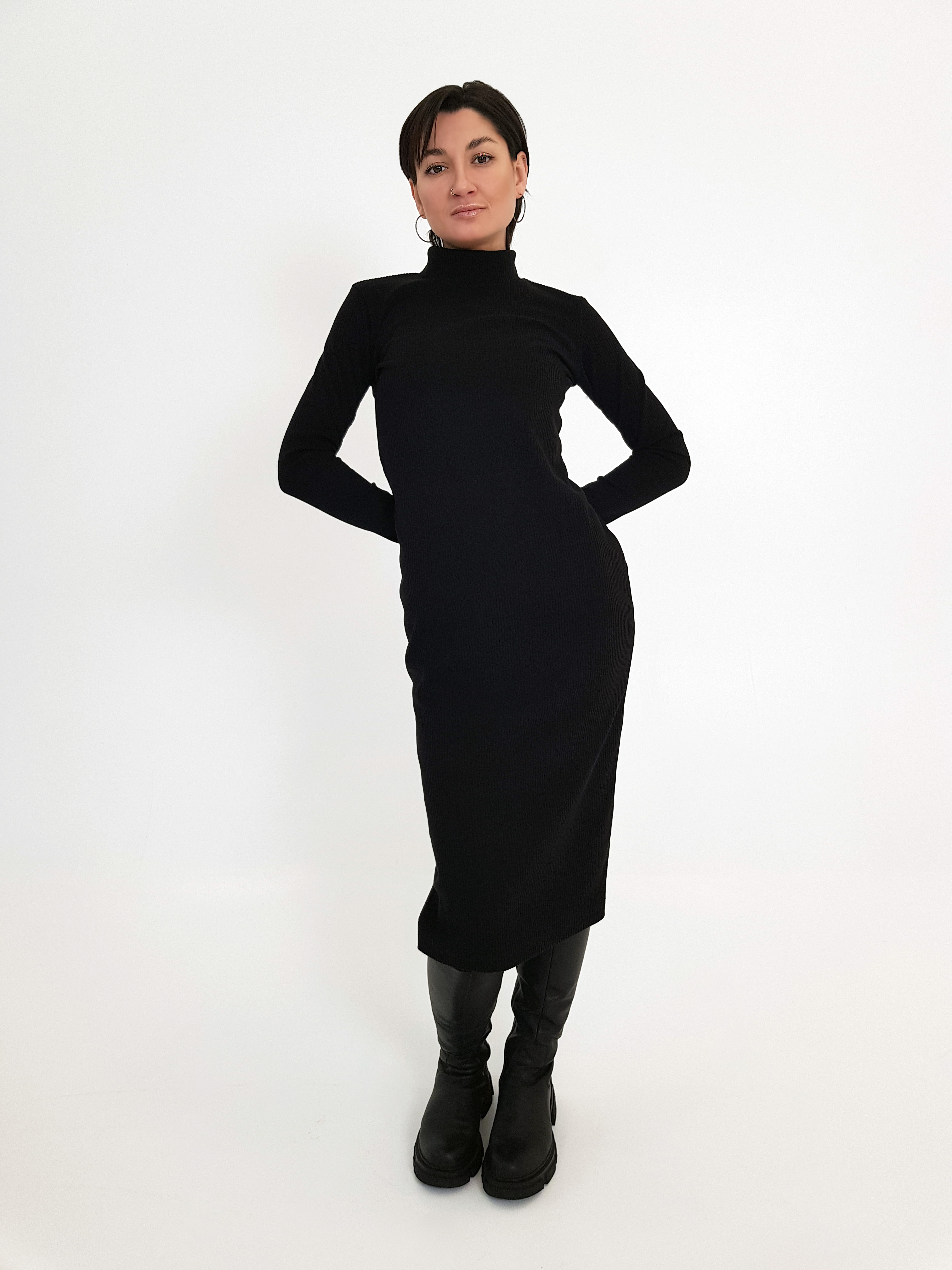 Платье женское DEN.VER ДВ-ТП-031 черное 50 RU