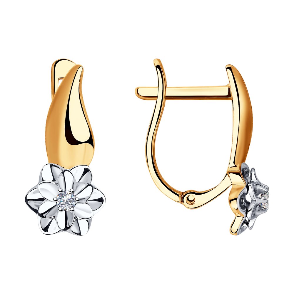 

Серьги из комбинированного золота с бриллиантом SOKOLOV Diamonds 1021312, 1021312