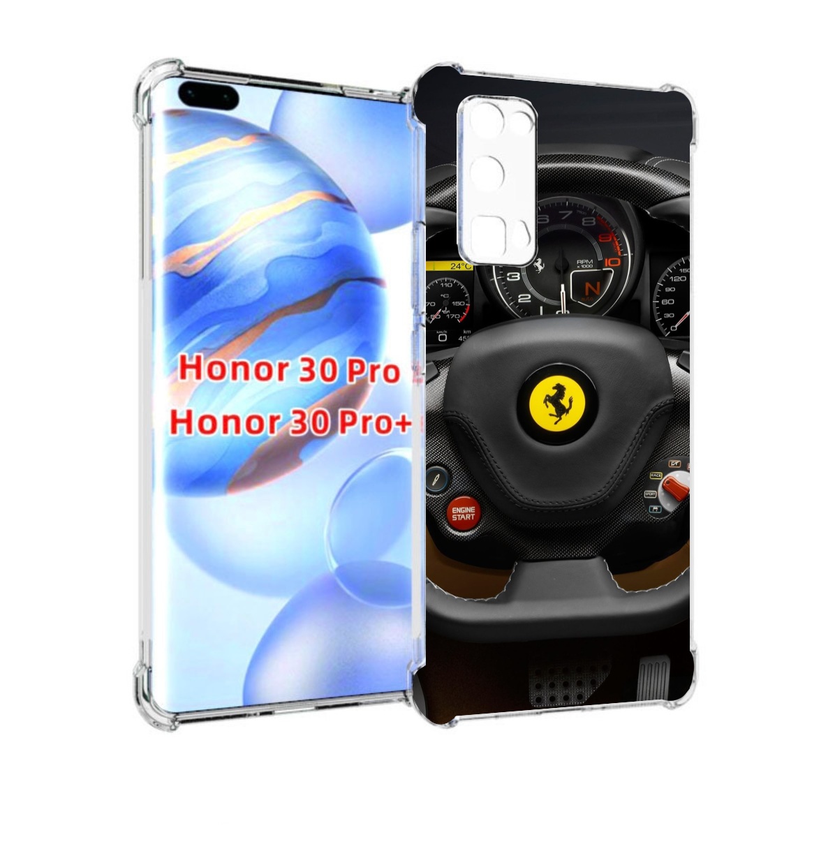 

Чехол бампер MyPads Ферарри для Honor 30 Pro, Прозрачный, Tocco