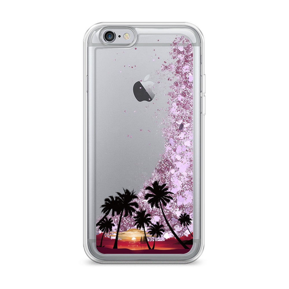 

Жидкий чехол с блестками "Закат и пальмы" на Apple iPhone 6S, 0104S94-1