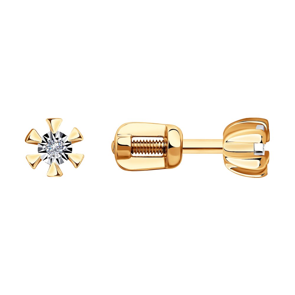 

Серьги из комбинированного золота с бриллиантом SOKOLOV Diamonds 1021493, 1021493
