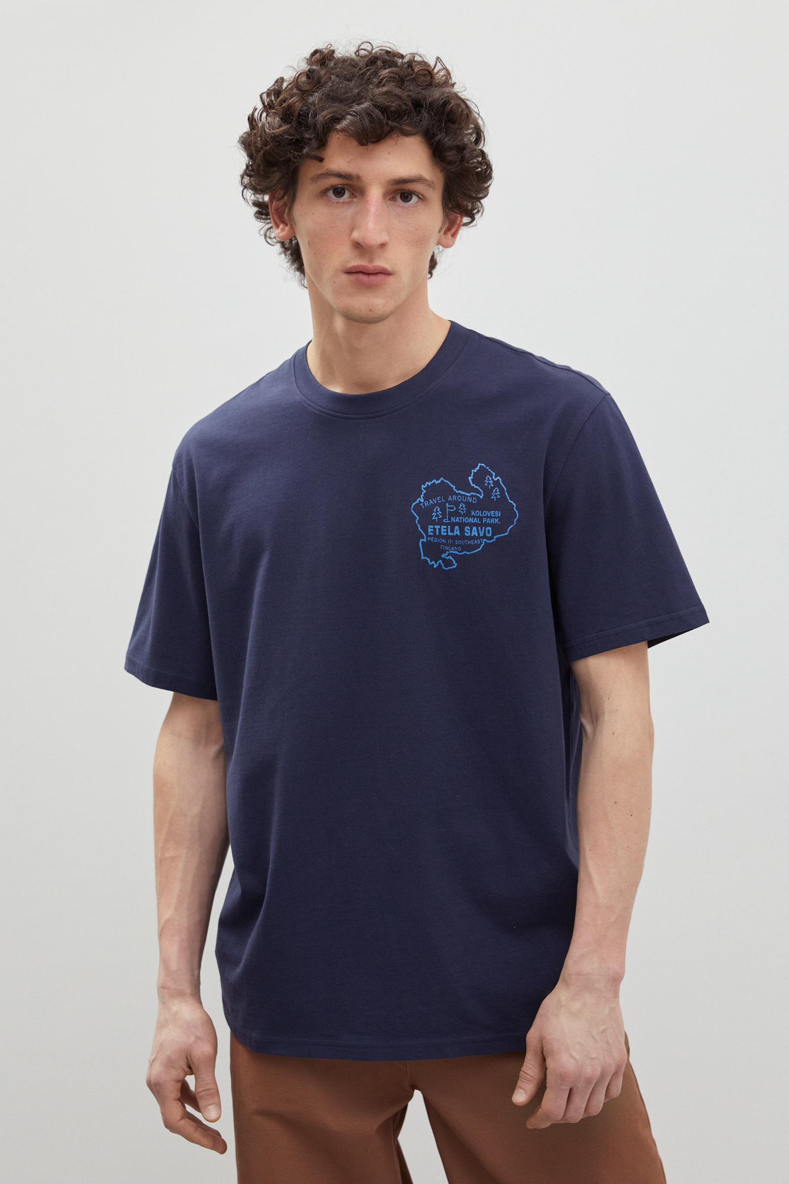 

Футболка мужская Finn Flare FBD210103 синяя M, Синий, FBD210103