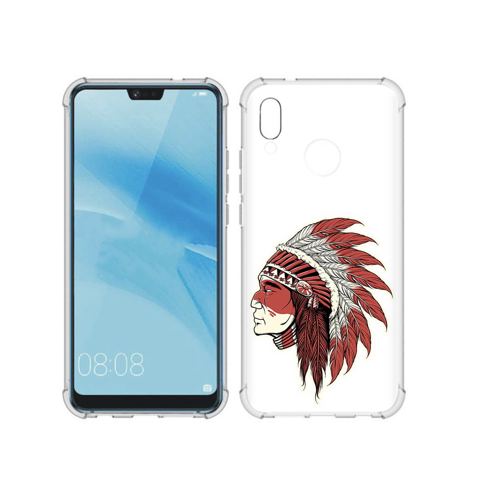 

Чехол MyPads Tocco для Huawei P20 Lite красный индеец (PT130405.51.411), Прозрачный, Tocco