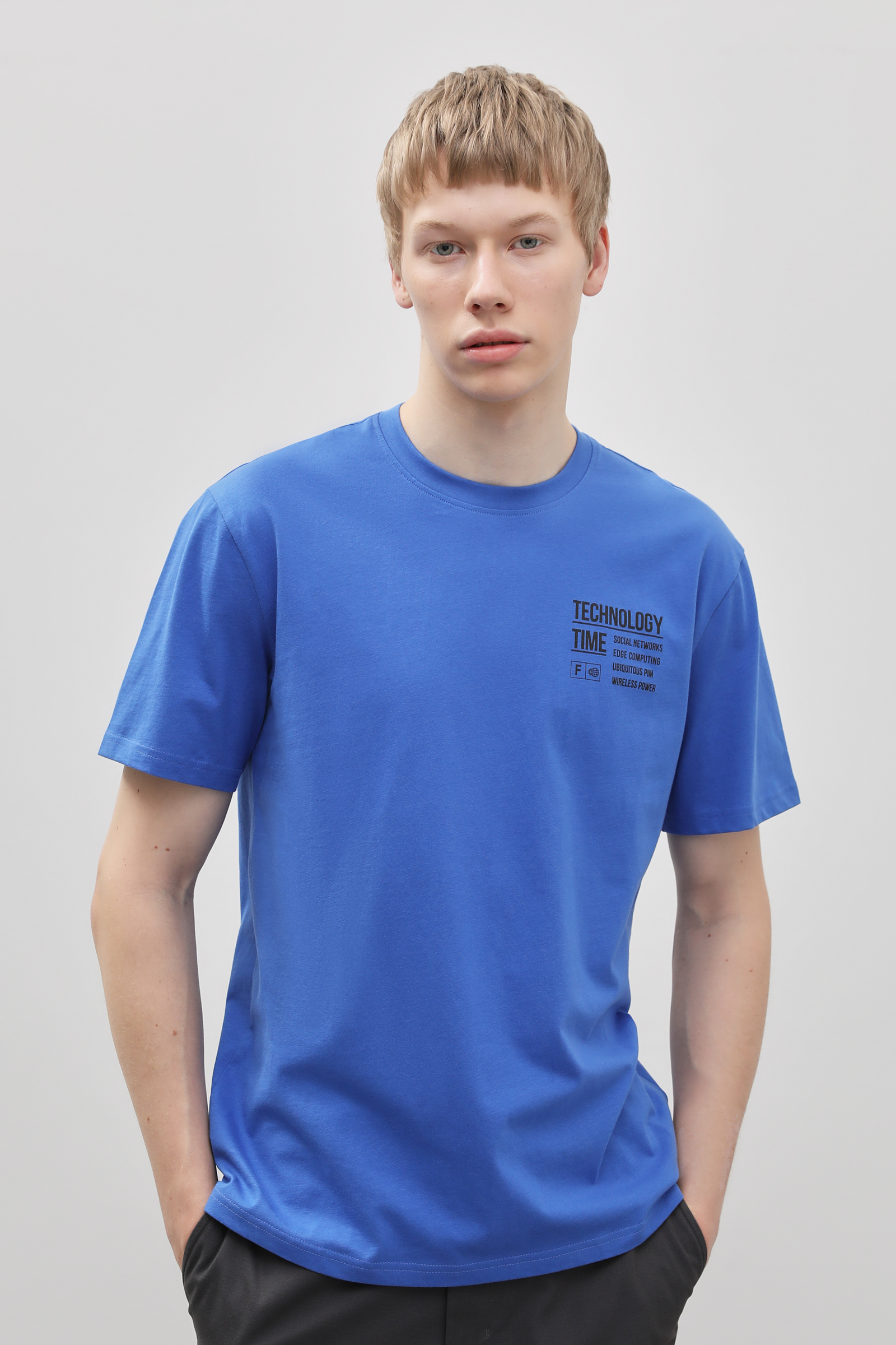 

Футболка мужская Finn Flare FBD21064 синяя L, Синий, FBD21064