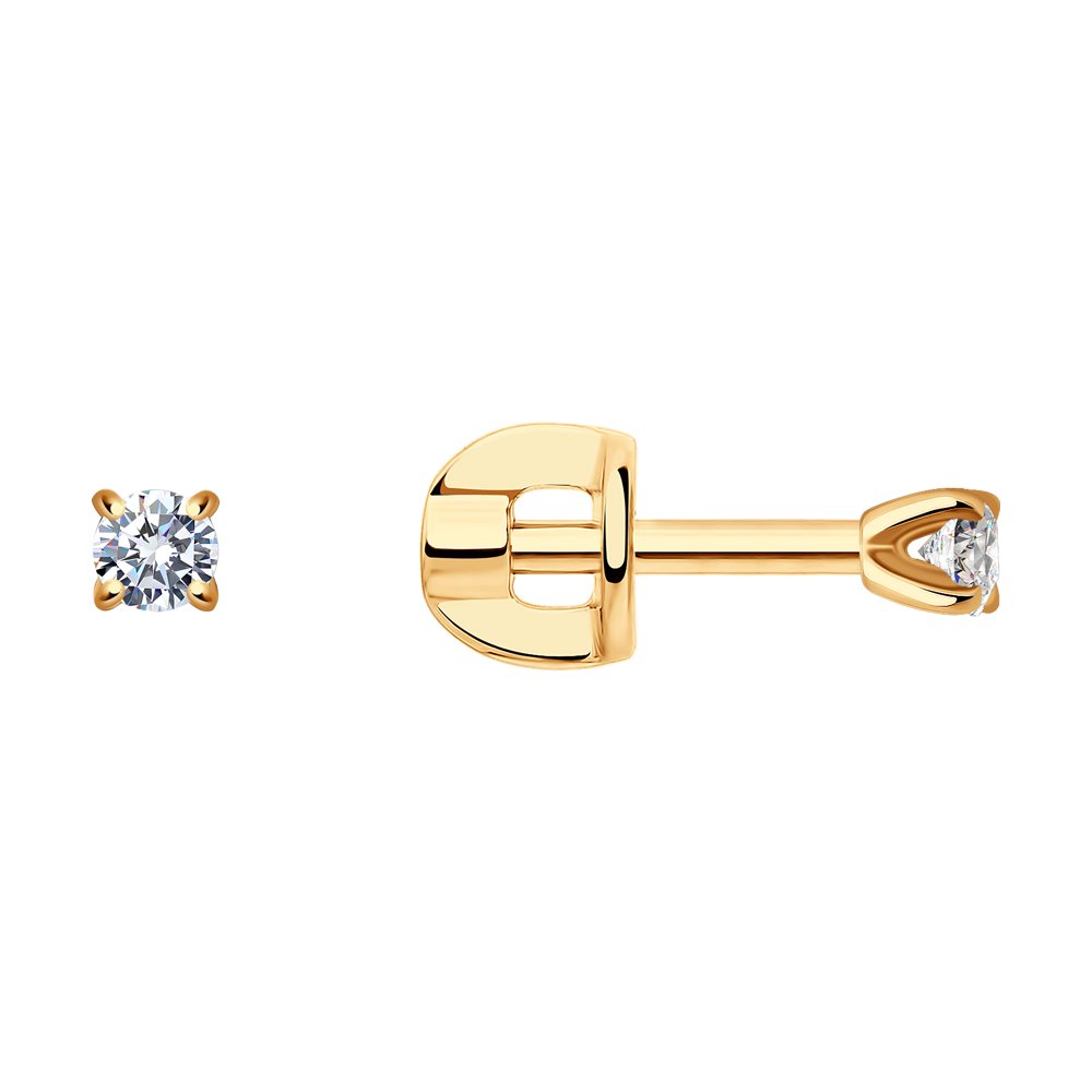 

Серьги из красного золота с бриллиантом SOKOLOV Diamonds 1021807, 1021807