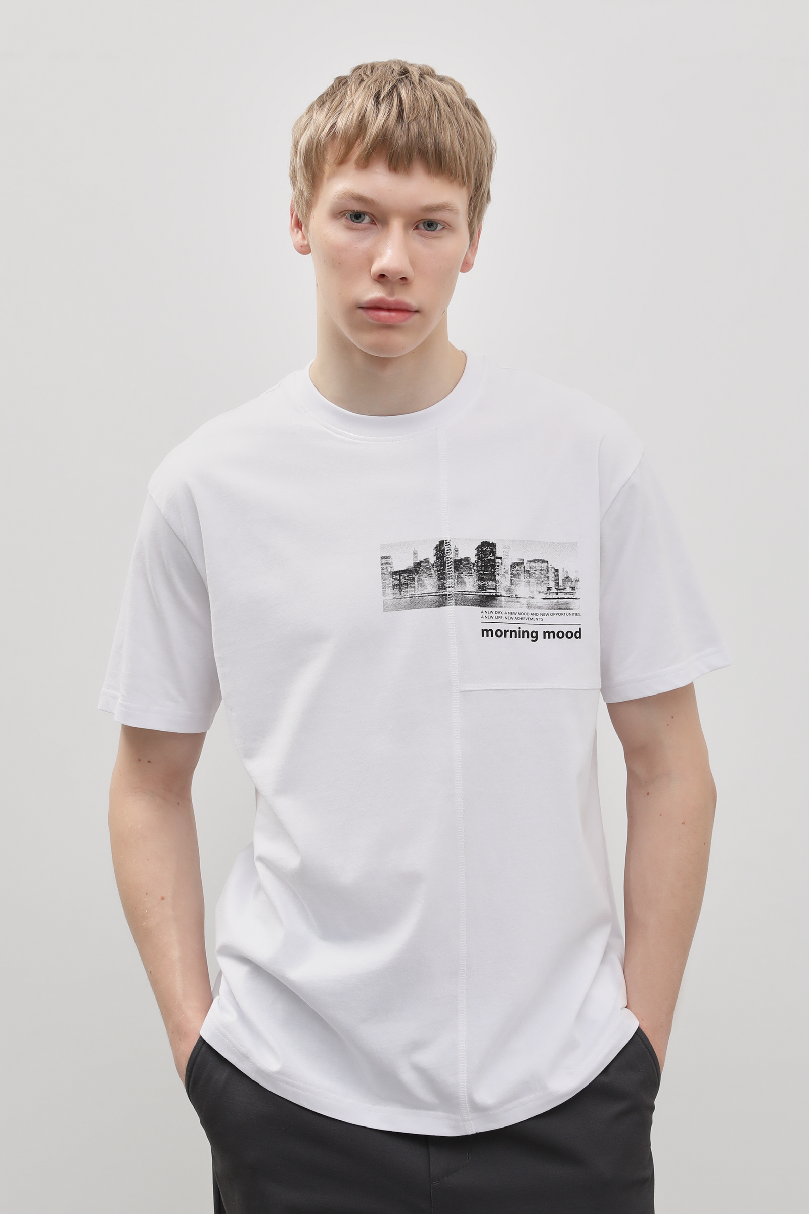 

Футболка мужская Finn Flare FBD21036 белая 2XL, FBD21036
