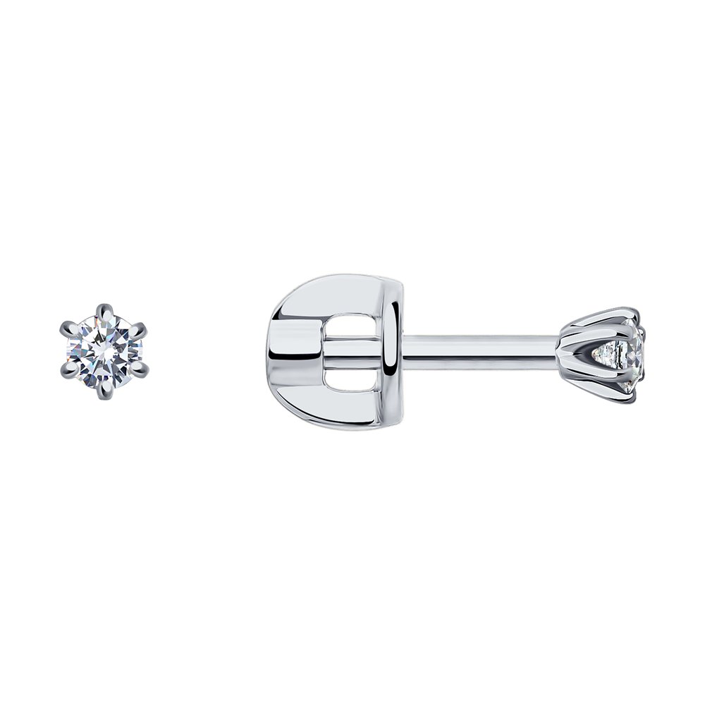 

Серьги пусеты из белого золота SOKOLOV Diamonds 1021814-3, бриллиант, 1021814-3