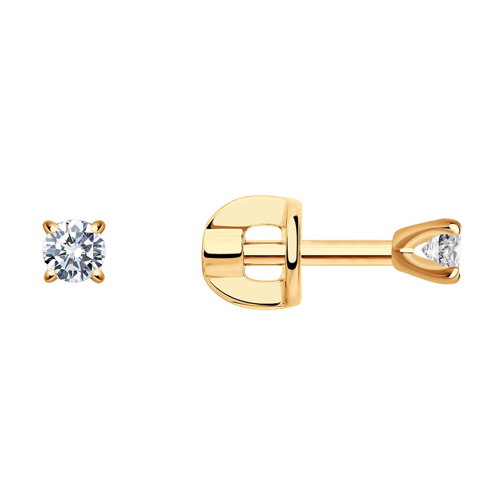 

Серьги пусеты из красного золота SOKOLOV Diamonds 1021815, бриллиант, 1021815