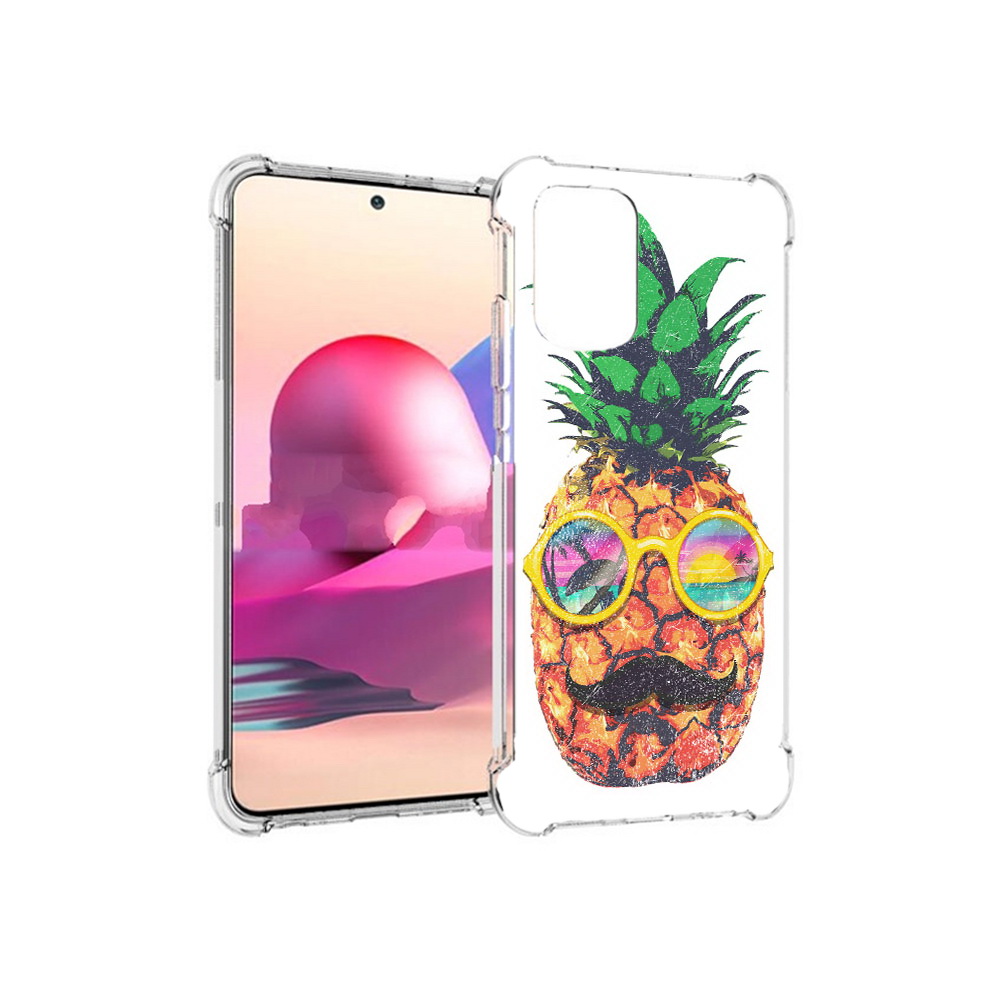 

Чехол MyPads Tocco для Xiaomi Redmi Note 10S прикольный ананас с лицом (PT158704.257.556), Прозрачный, Tocco