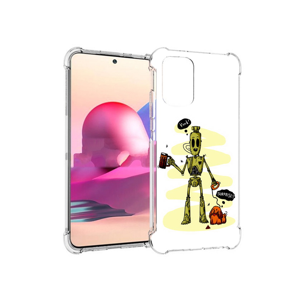 

Чехол MyPads Tocco для Xiaomi Redmi Note 10S прикольный робот (PT158704.257.557), Прозрачный, Tocco