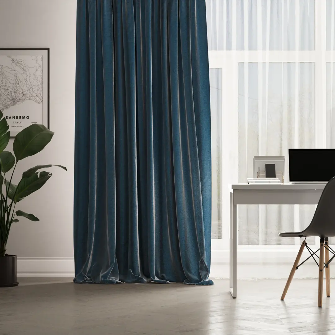 

Штора на ленте блэкаут Ночь 200Х260 см цвет деним