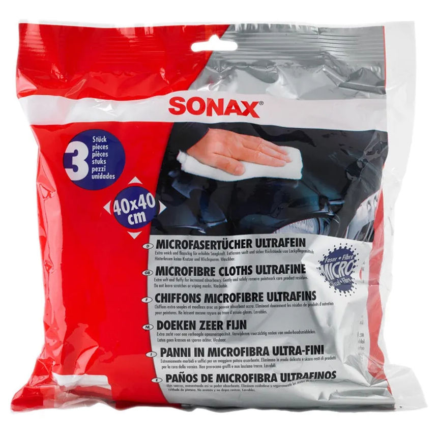 

Салфетка универсальная SONAX 450700 Полотенце из микроволокна, сверхтонкое, 3 шт.