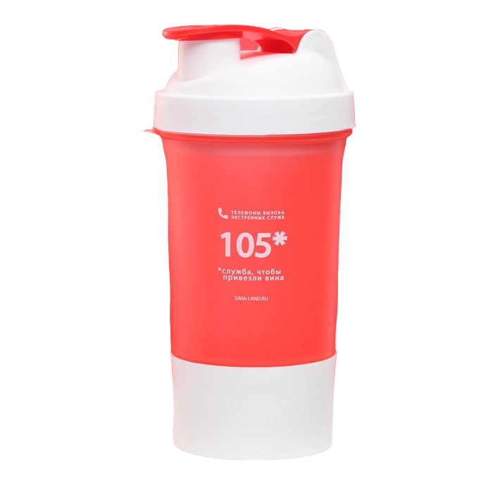 105 Sima-land красно-белый, с чашей под протеин, 500 мл