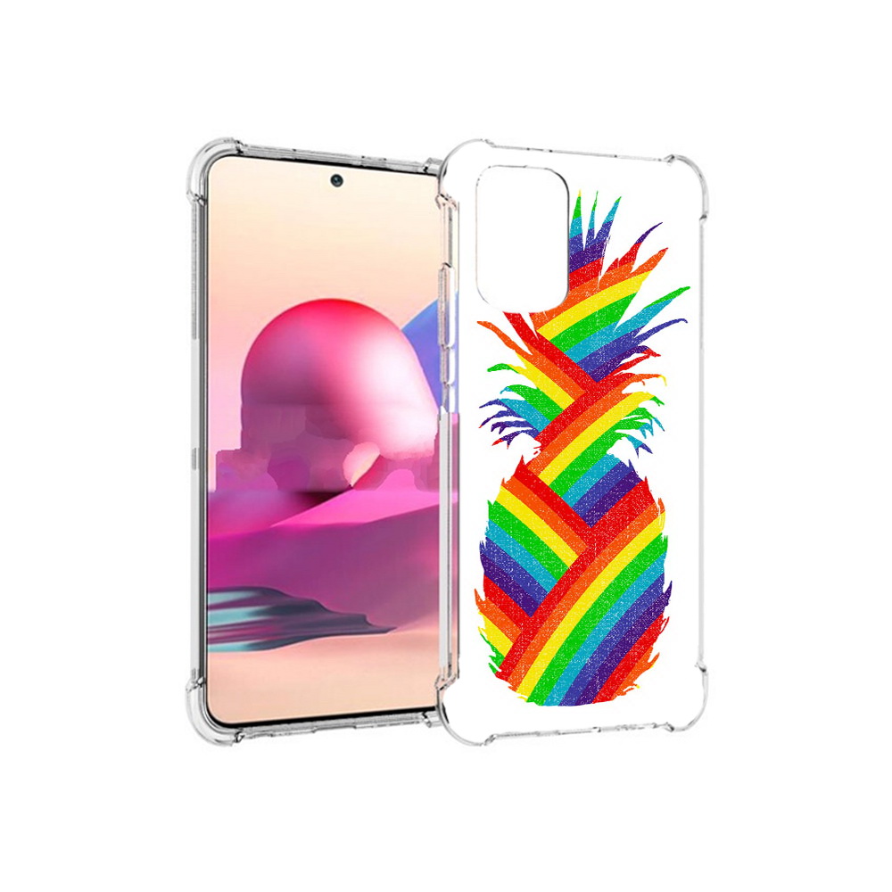 

Чехол MyPads Tocco для Xiaomi Redmi Note 10S радужный ананас (PT158704.257.566), Прозрачный, Tocco