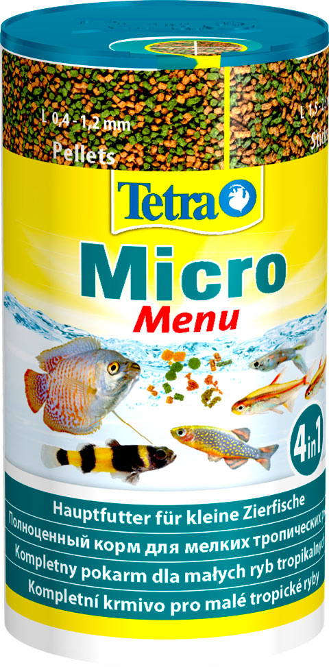 фото Корм для аквариумных мелких тропических рыб tetra micro menu, 2 шт по 100 мл