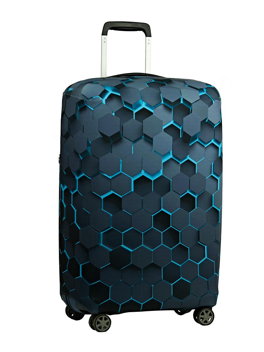 Чехол для чемодана RATEL Black Hexagon синий, M