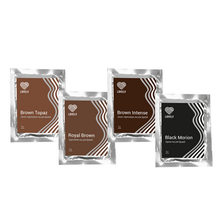 

Набор, Lovely, Хна для бровей Brown Intense, саше, 2 шт.