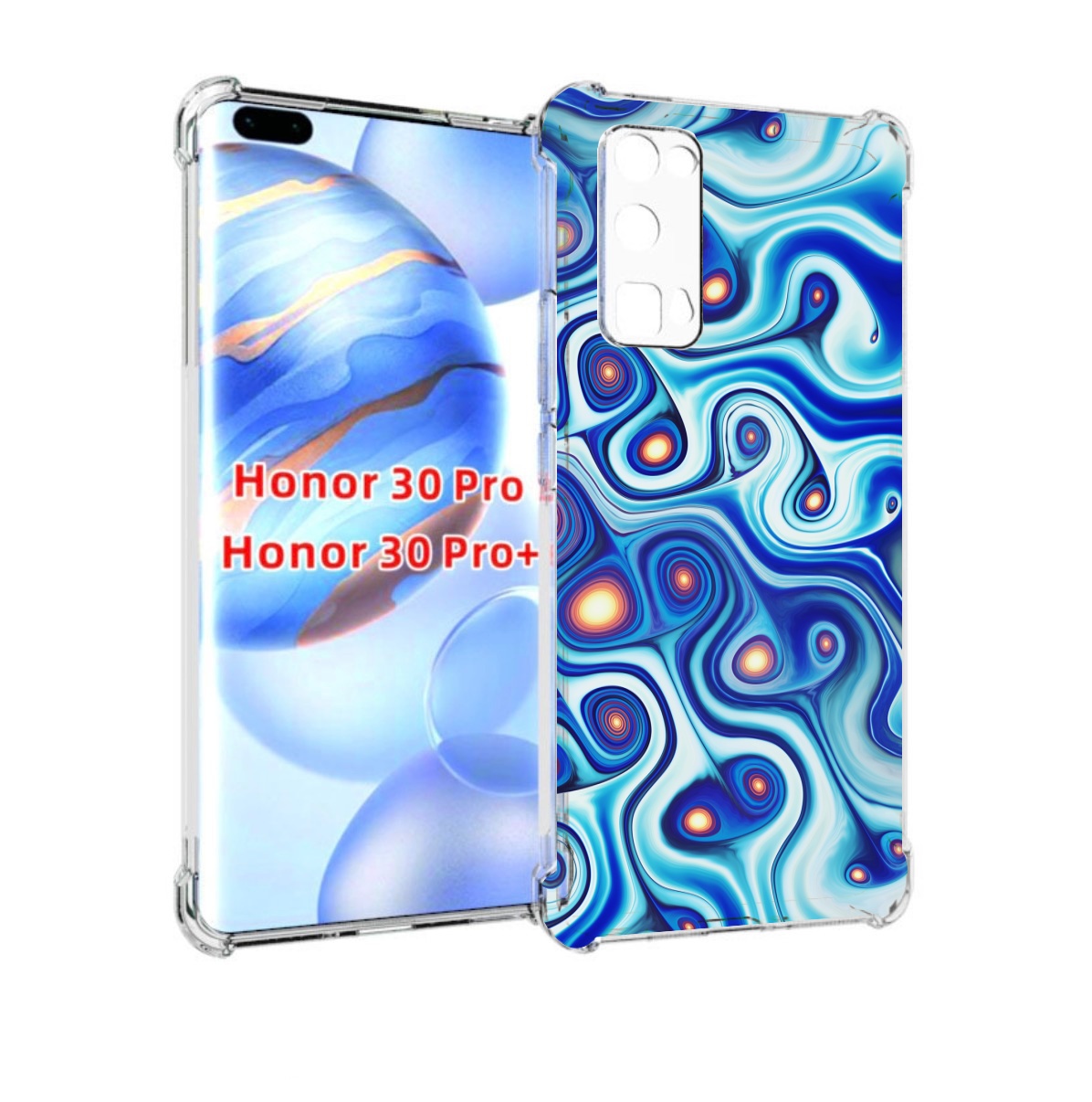 

Чехол бампер MyPads абстрактная-текстура для Honor 30 Pro, Прозрачный, Tocco