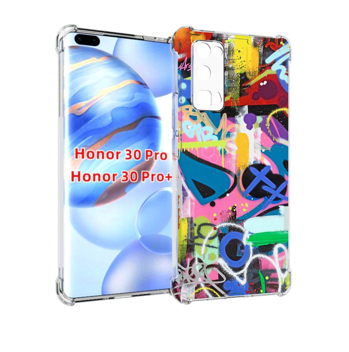 

Чехол бампер MyPads абстракция-графити для Honor 30 Pro, Прозрачный, Tocco