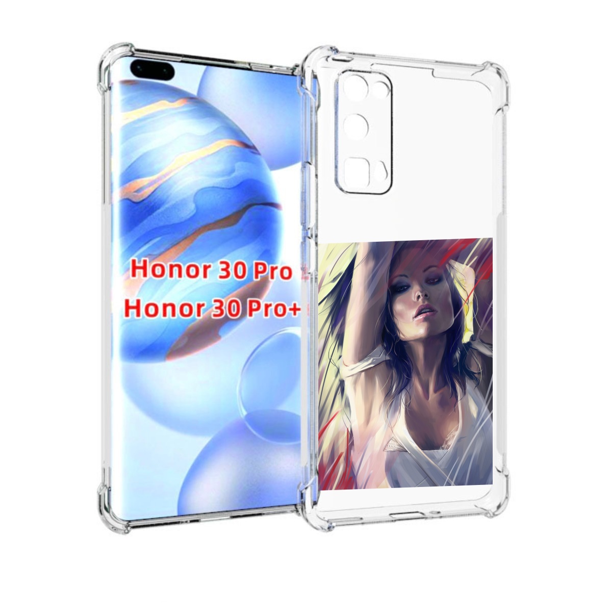 

Чехол бампер MyPads акварельная-девушка женской для Honor, Прозрачный, Tocco