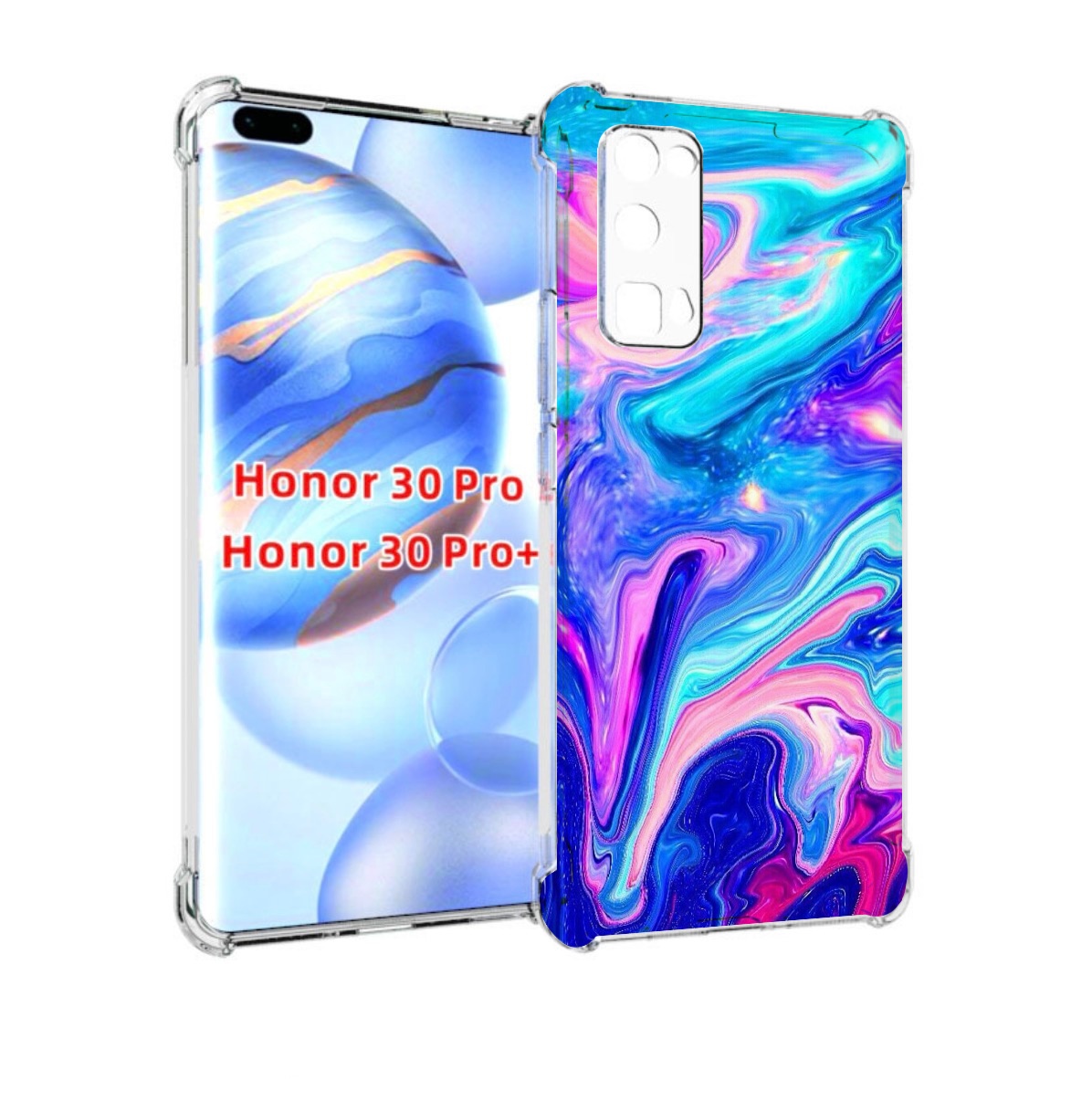 

Чехол бампер MyPads акварельные-краски для Honor 30 Pro, Прозрачный, Tocco
