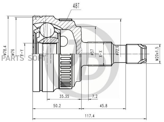 

JUST DRIVE JCT0233A ШРУС внешний ABS