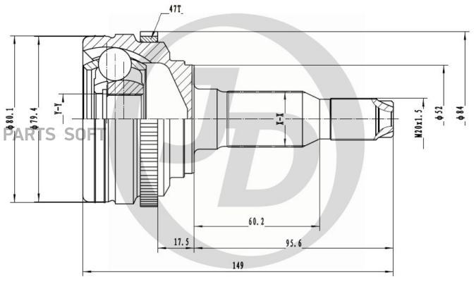 

JUST DRIVE JCT0235A ШРУС внешний ABS