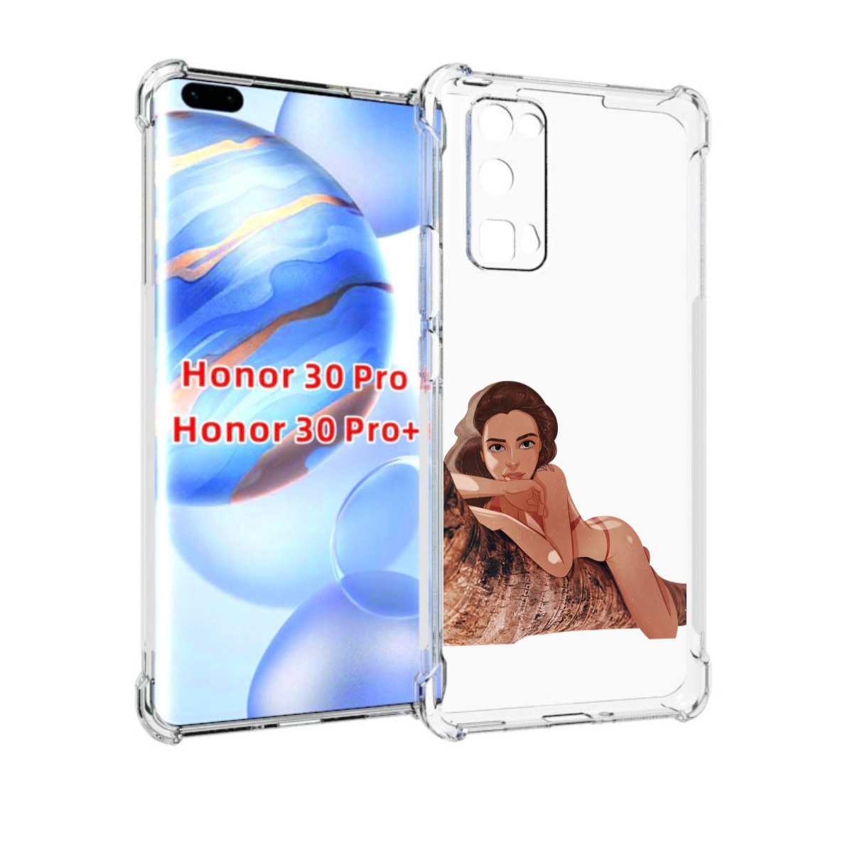 

Чехол бампер MyPads амазонка-на-дереве для Honor 30 Pro, Прозрачный, Tocco