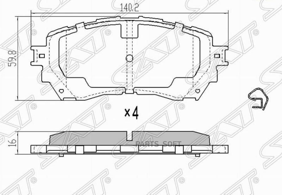 Колодки Тормозные Перед Mazda 6 12- Sat арт. ST-GHY9-33-28Z