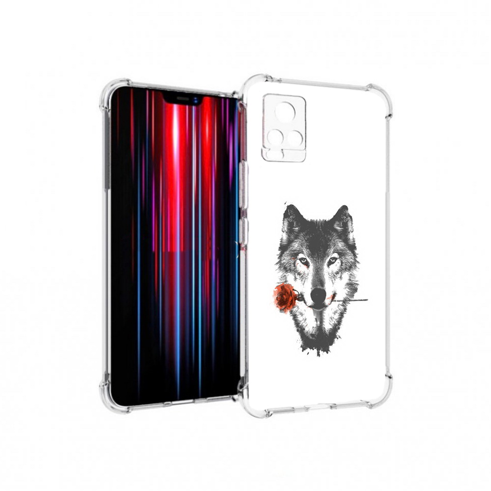 

Чехол MyPads Tocco для Vivo V20 PRO волк с розой (PT226964.386.270), Прозрачный, Tocco