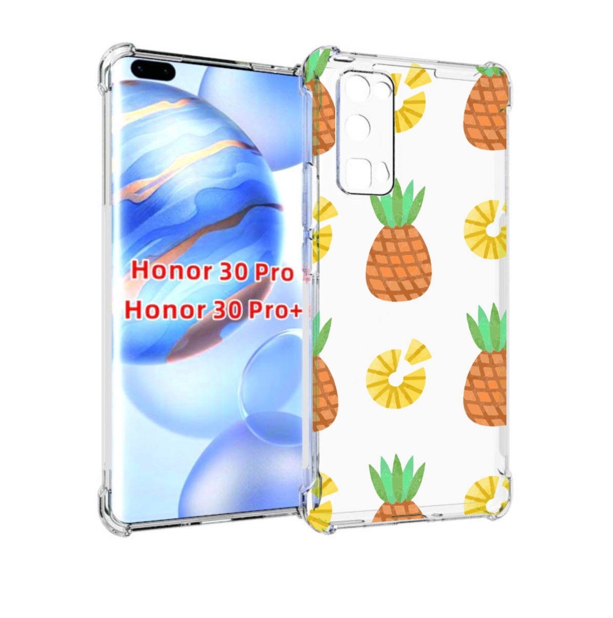 

Чехол бампер MyPads ананасики для Honor 30 Pro, Прозрачный, Tocco
