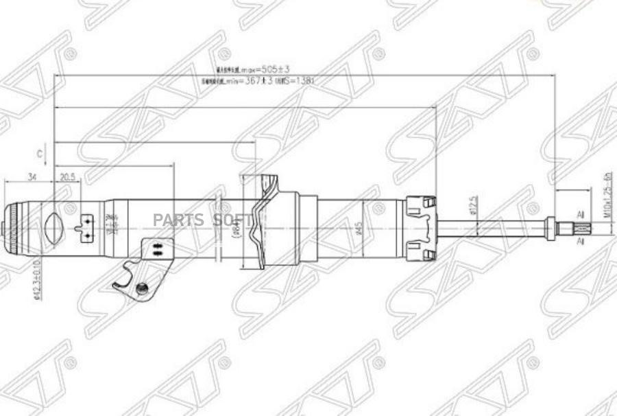 

Стойка Передняя Mazda 6/Atenza 02- Lh (левый) Sat арт. ST-GJ6F-34-900