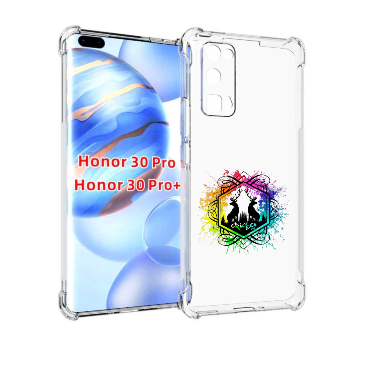 

Чехол бампер MyPads арт-с-оленями для Honor 30 Pro, Прозрачный, Tocco