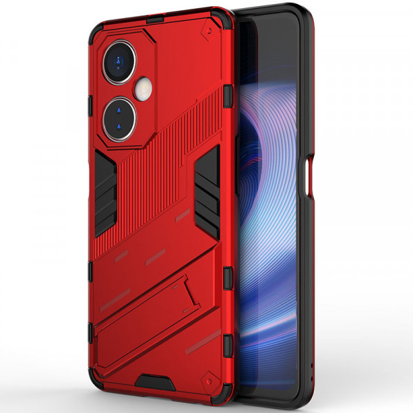

Чехол-подставка RosCase Megatron для OnePlus Nord CE 3 с защитой камеры, Красный