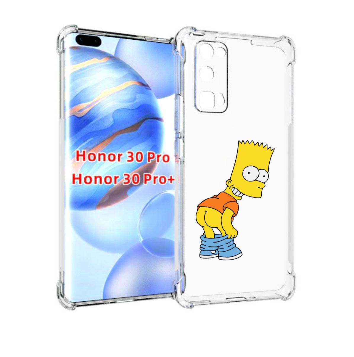 

Чехол бампер MyPads барт-симпсон-довольный для Honor 30 P, Прозрачный, Tocco