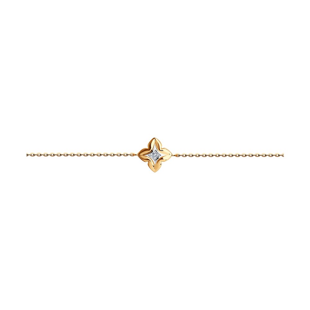 

Браслет из красного золота с бриллиантом р.  SOKOLOV Diamonds 1050184, 1050184