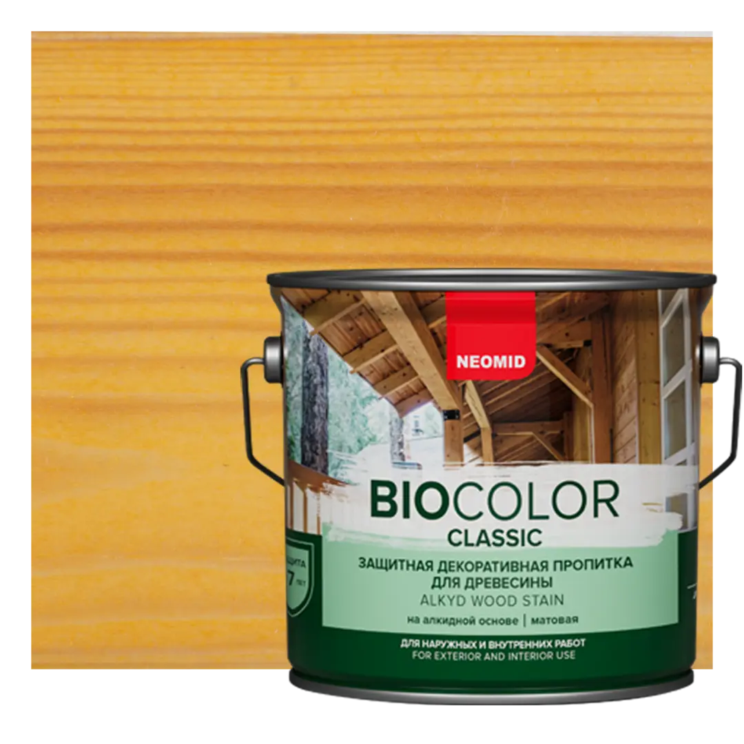 

Пропитка для древесины Neomid Bio Color Classic New 2020 матовая цвет сосна 2.7 л