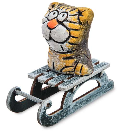 

Фигурка Тигренок на санках шамот KK-715 113-1010011