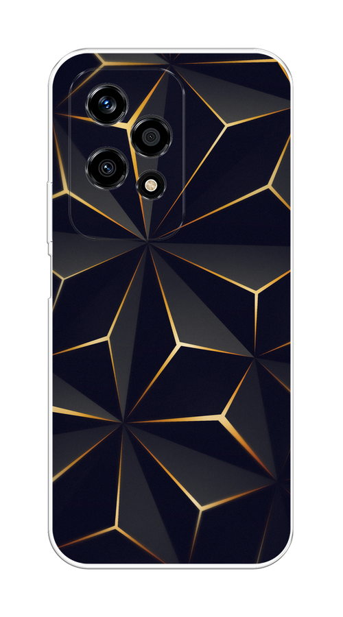 

Чехол на Honor 200 Lite "Черные полигоны", Золотистый;черный, 6124650-1