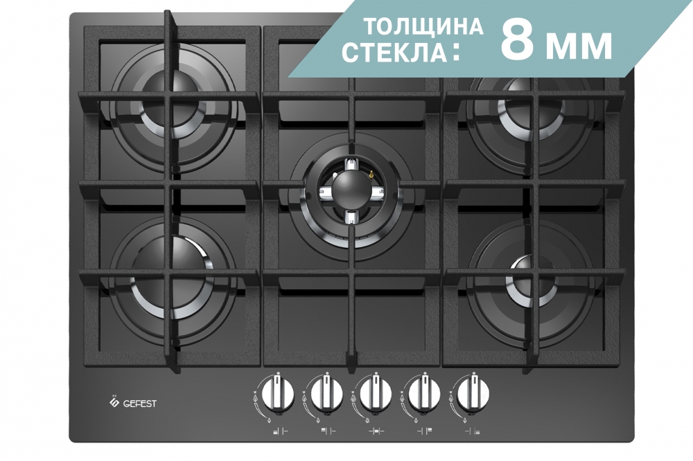 

Встраиваемая варочная панель газовая GEFEST ПВГ 2342 черный, ПВГ 2342