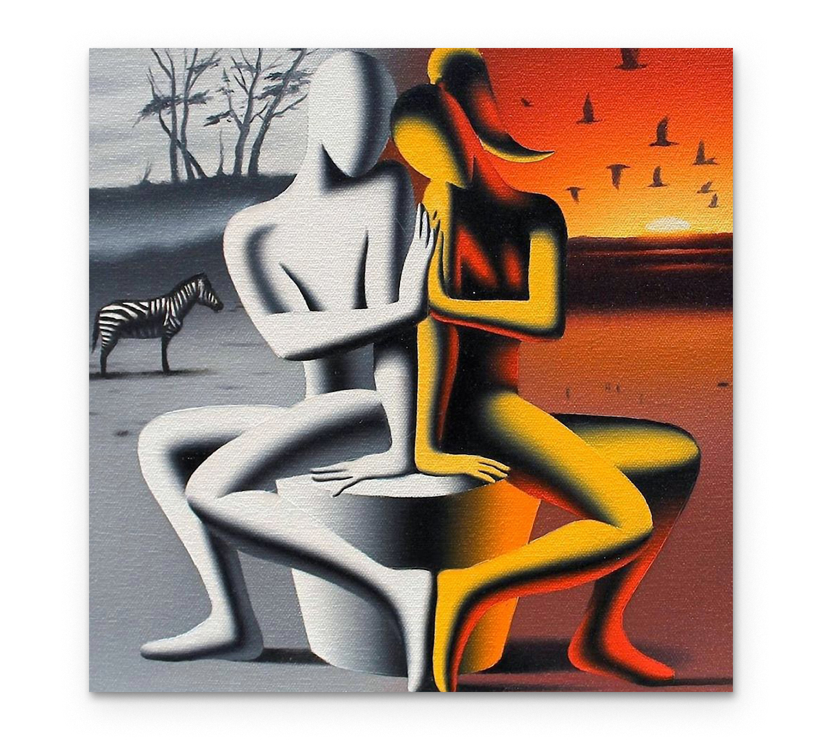 

Картина интерьерная на холсте Poly Print Art Притяжение оранжевый 60х60 см.